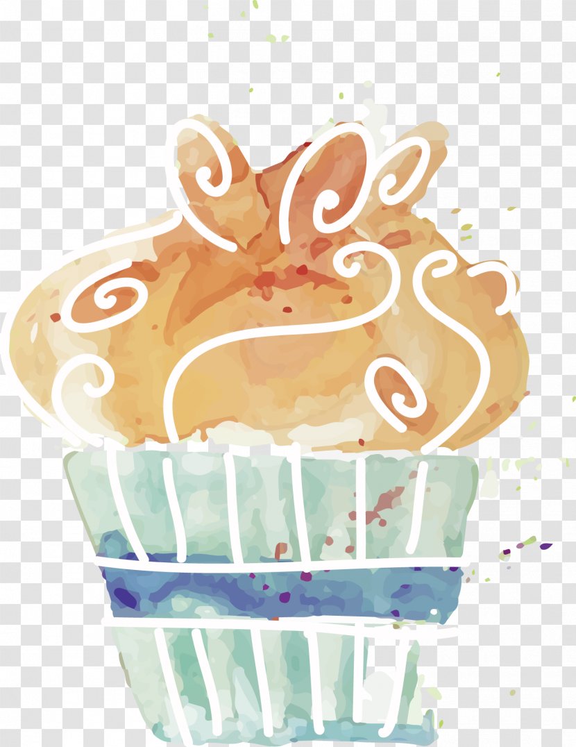 Ice Cream Cake Cupcake Birthday Dessert - Vector Cute Cartoon Hand-painted Cupcakes Transparent PNG