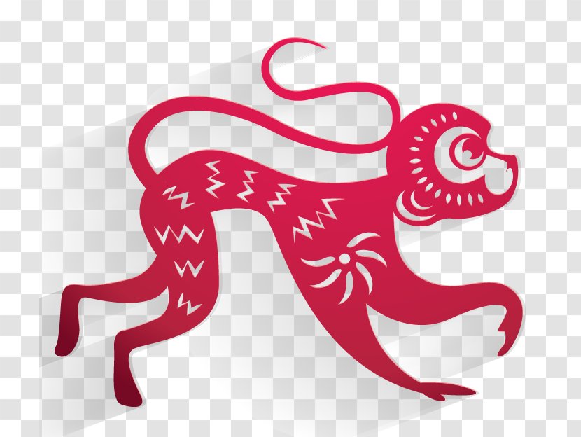 Monkey Chinese New Year Papercutting - Flower - Paper-cut Monkeys Transparent PNG