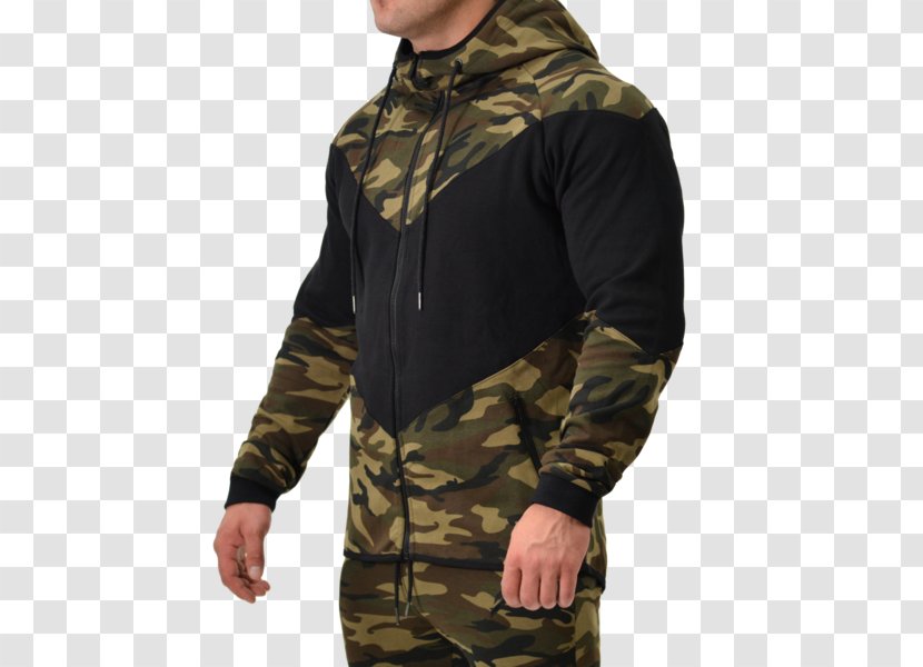 Hoodie Camouflage Jacket Clothing Sweater - Bluza - Camo Military With Hood Transparent PNG