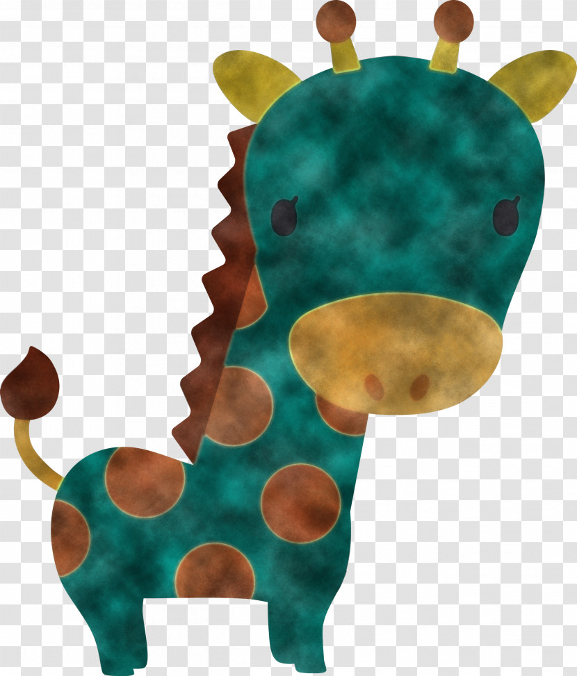Giraffe Giraffidae Turquoise Animal Figure Toy Transparent PNG
