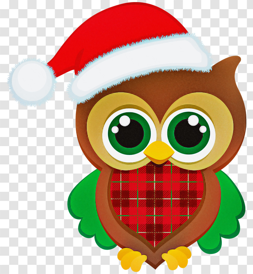 Owl Cartoon Bird Of Prey Christmas Bird Transparent PNG