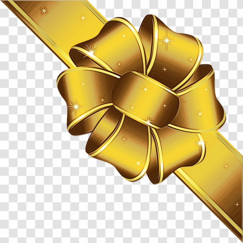 Yellow Gold Ribbon Metal Brass - Paint - Fashion Accessory Material Property Transparent PNG