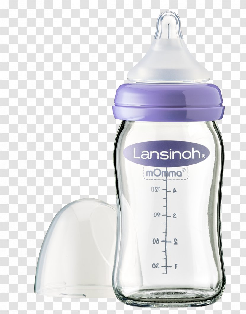 Baby Bottles Lansinoh Feeding Bottle Momma NaturalWave Teat Flow 2 Infant - Water Transparent PNG