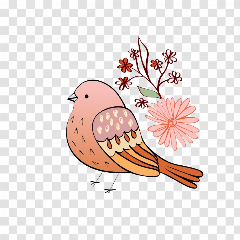 Bird Flower - Birds And Flowers Transparent PNG