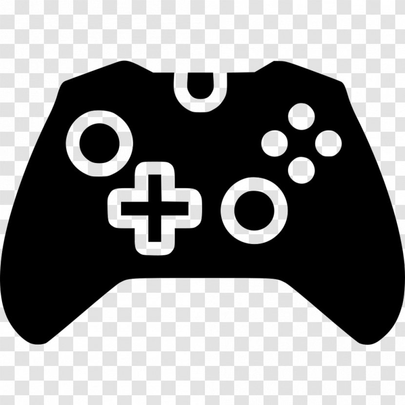 Xbox 360 Controller One Joystick Black & White - Video Game Accessory Transparent PNG