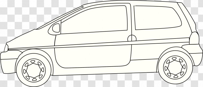 Renault Twingo Car Drawing Peugeot - Motor Vehicle - Outline Transparent PNG