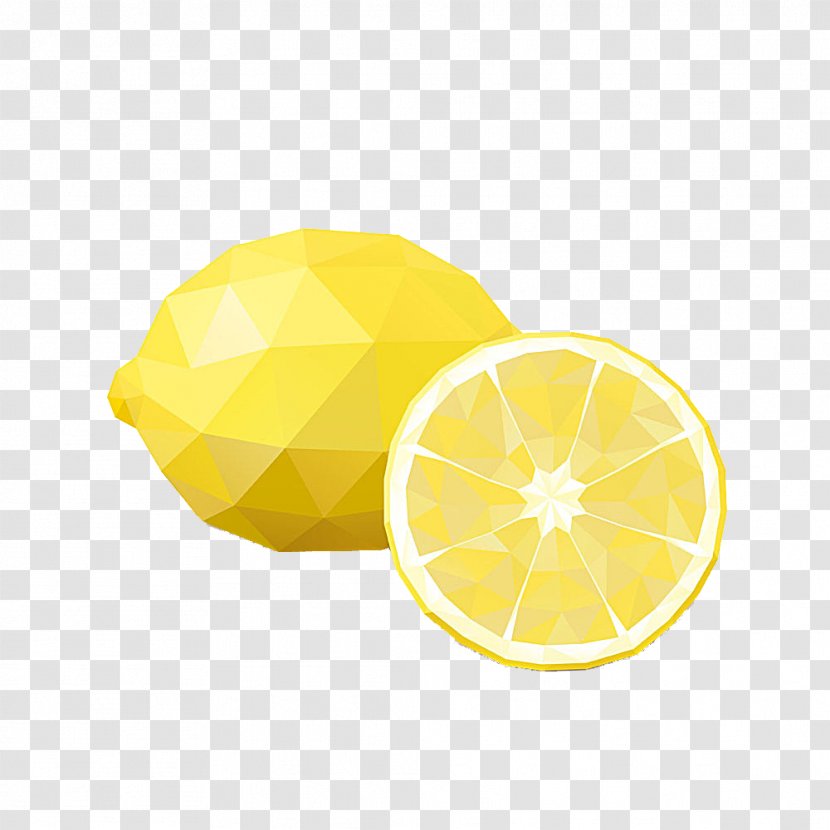 Lemon Yellow Geometry Transparent PNG