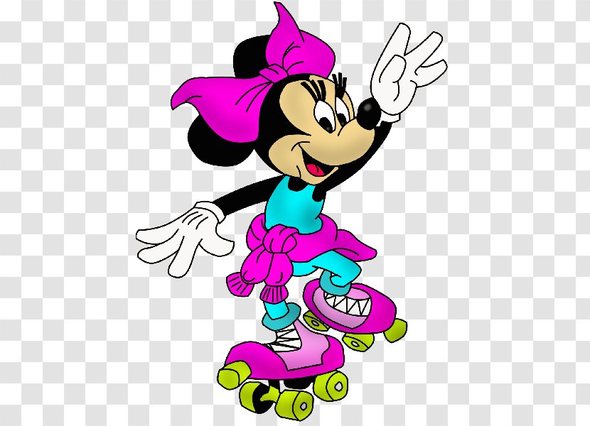 Minnie Mouse Mickey Clip Art Roller Skating Image - Drawing - Monorail Disney Cartoon Background Transparent PNG