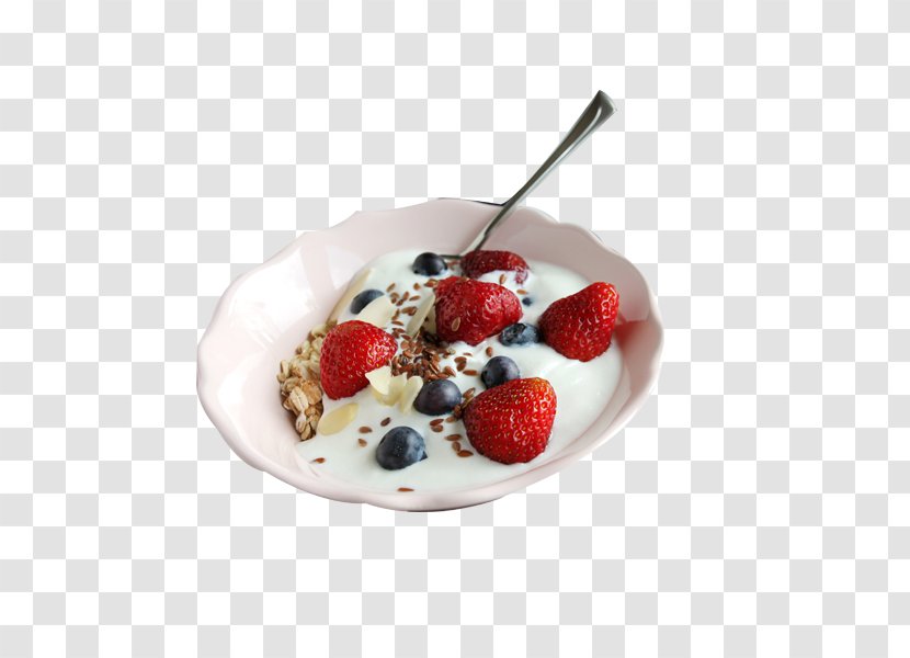 Muesli Breakfast Greek Cuisine Berry Parfait - Yogurt - Strawberry Milk Transparent PNG