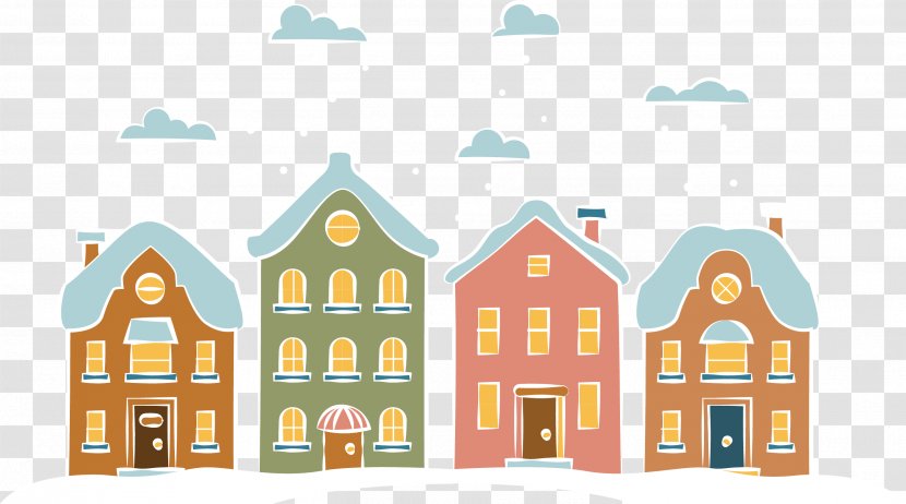 House Snow Illustration - Facade - Hand Drawn Transparent PNG
