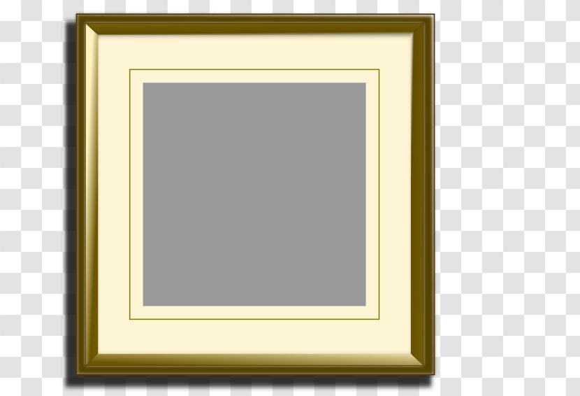 Picture Frames Square Clip Art - Inc - Golden Frame Transparent PNG