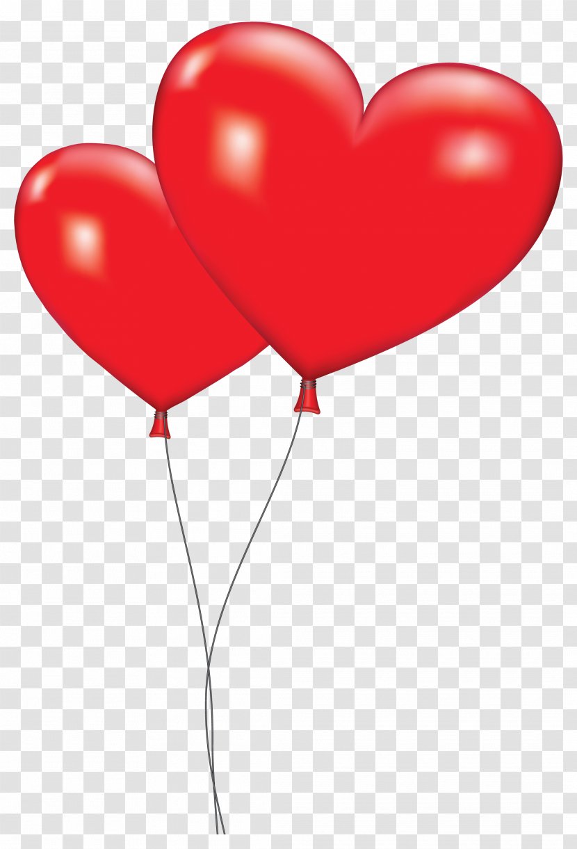 Gas Balloon Heart Valentine's Day Clip Art - Tree - String Red Transparent PNG