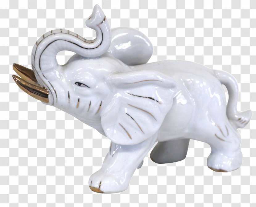 Indian Elephant African Figurine - Elephants And Mammoths - Thai White Decoration Transparent PNG