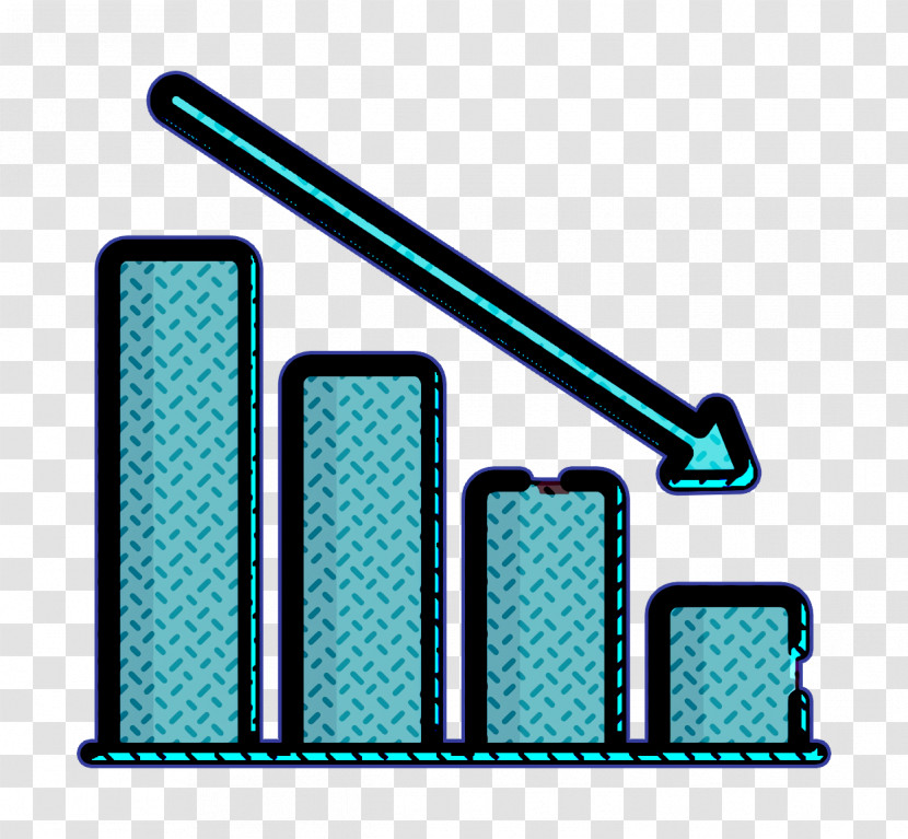 Strategy & Management Icon Down Icon Statistics Icon Transparent PNG