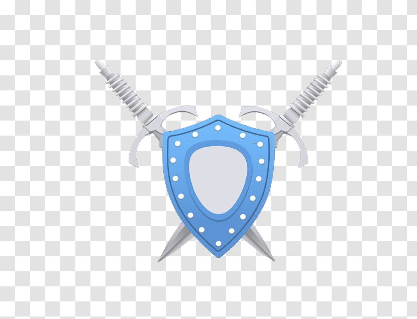 Shield Sword Download - 3d Rendering - Blue Transparent PNG