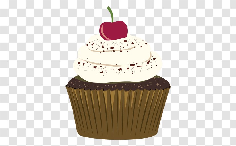 Cupcake Chocolate Cake Muffin Brownie Birthday - Buttercream Transparent PNG