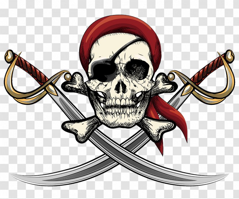Skull Piracy Wall Decal Clip Art - Kerchief - The Pirates Painted Her Eyes Transparent PNG