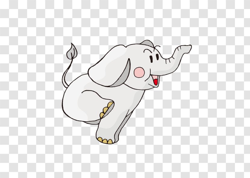 African Elephant Cartoon - Flower - Run Baby Transparent PNG
