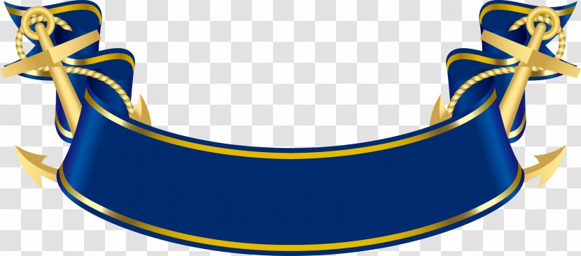 Navy Blue Clip Art - Vector Hand Painted Sailing Banner Transparent PNG