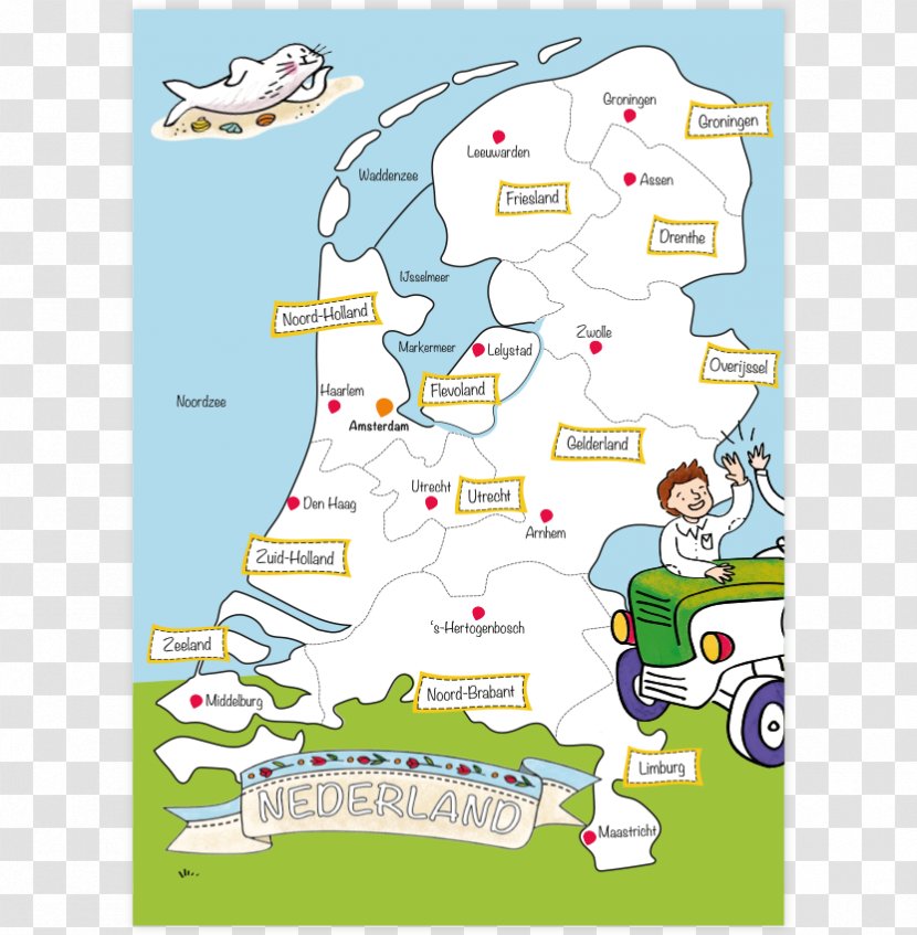 Very Mappy Kleurplaat .nl Oosterhout Provinces Of The Netherlands - Drawing Transparent PNG