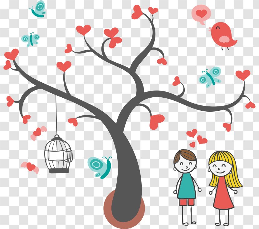 Tree Child Wall Decal Drawing Sticker - Heart Transparent PNG