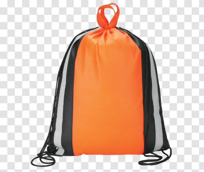 Bag Drawstring Promotion Backpack Zipper - Orange Transparent PNG