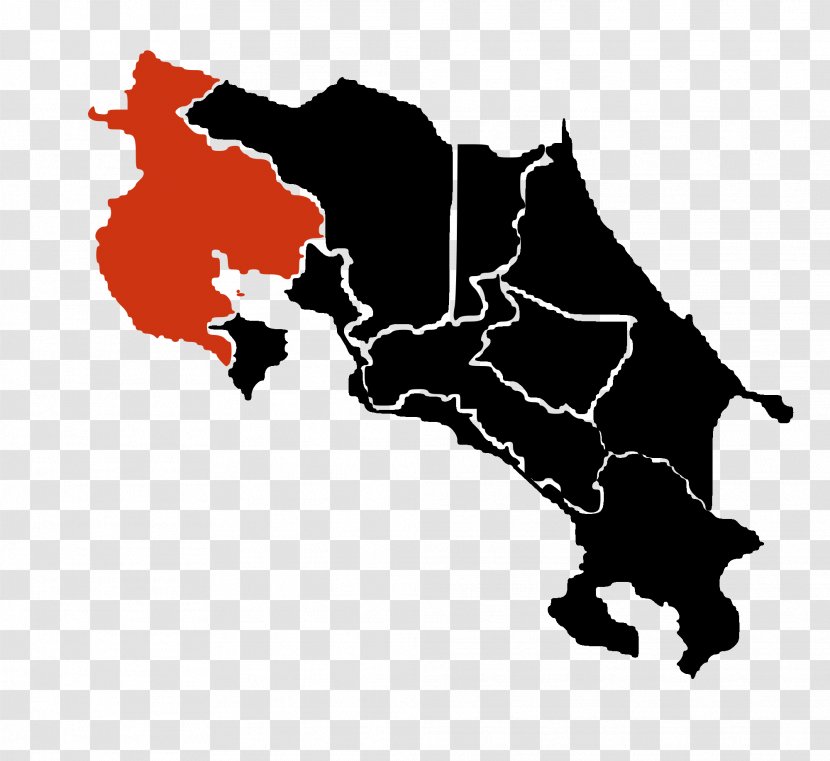 Provinces Of Costa Rica Vector Map Flag Transparent PNG