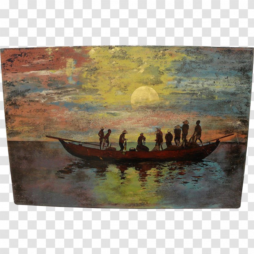 Painting Sampan Art Boat Transparent PNG