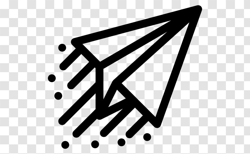 Paper Plane Airplane - Monochrome Transparent PNG