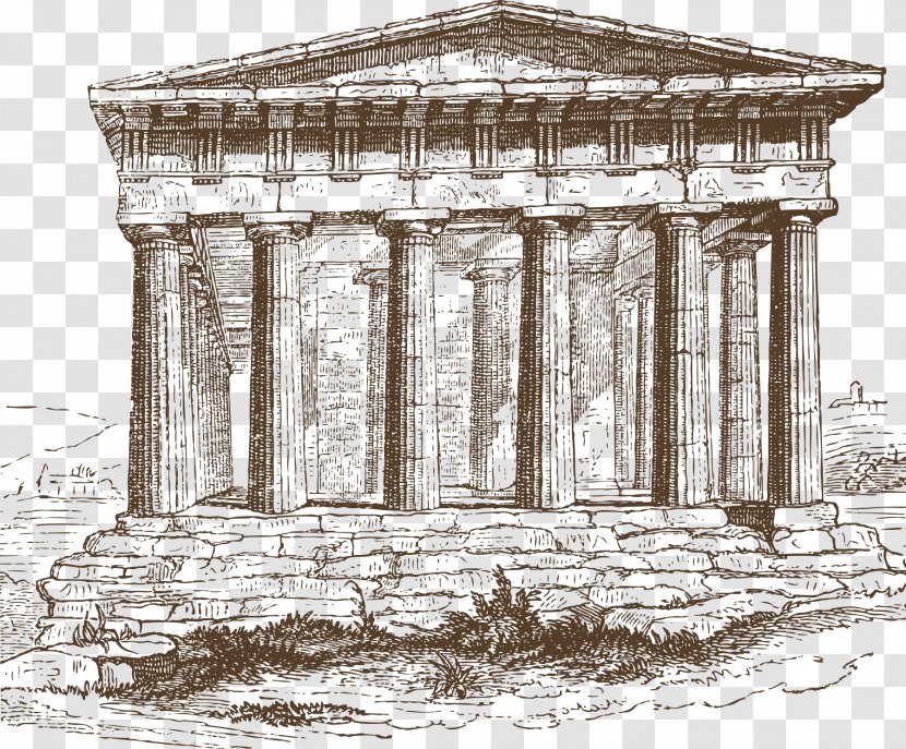 Temple Of Hephaestus Ancient Greece Doric Order Ionic - Architecture - Vector Old Buildings Transparent PNG