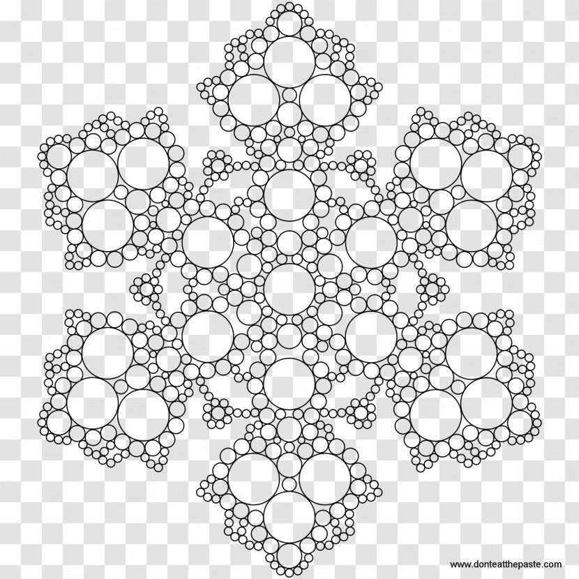 Coloring Book Koch Snowflake Mandala - Maze Transparent PNG