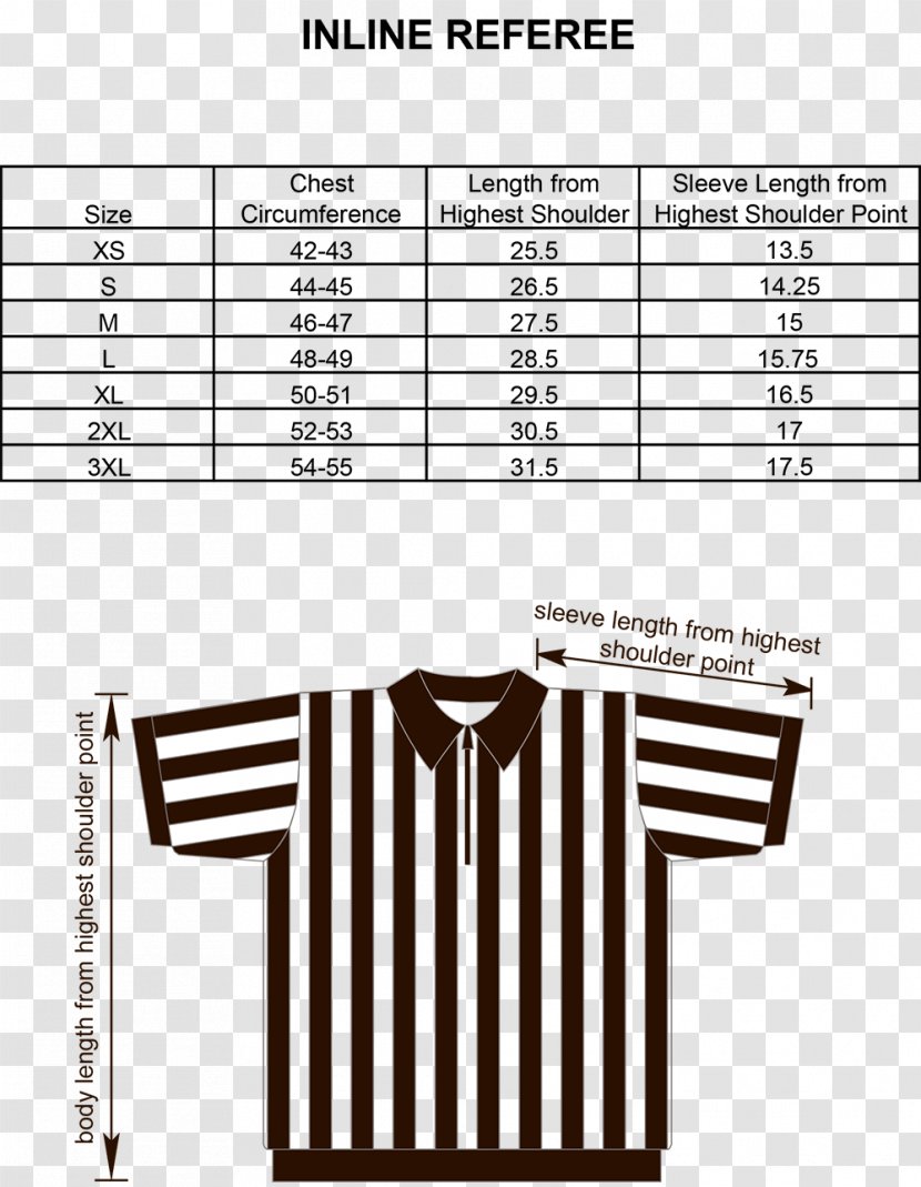 Association Football Referee Hockey Clothing Sizes - Tree - Size Chart Transparent PNG
