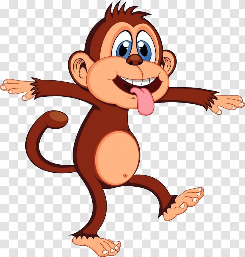 Monkey Animation Cartoon Clip Art - Royaltyfree - Naughty Transparent PNG