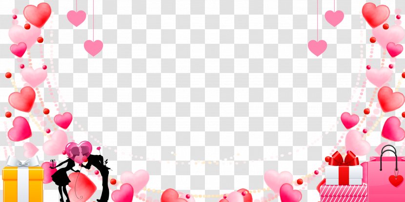 Silhouette Couple Love Computer File - Magenta - Gift Box Pink Borders Transparent PNG