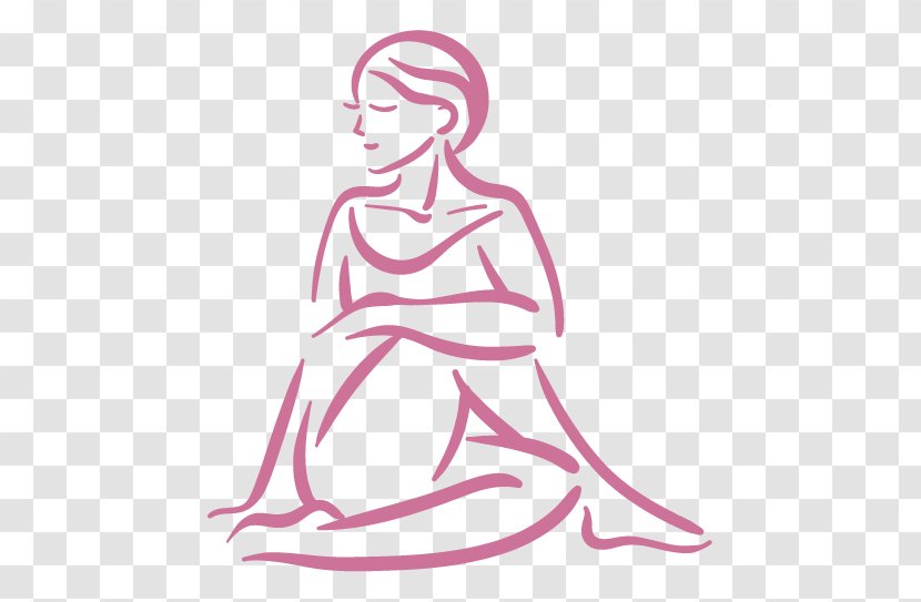 Yoga Cartoon - Pink - Sitting Kneeling Transparent PNG
