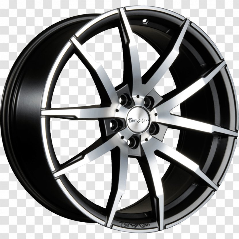 Alloy Wheel Car Tire Rim - Black And White Transparent PNG