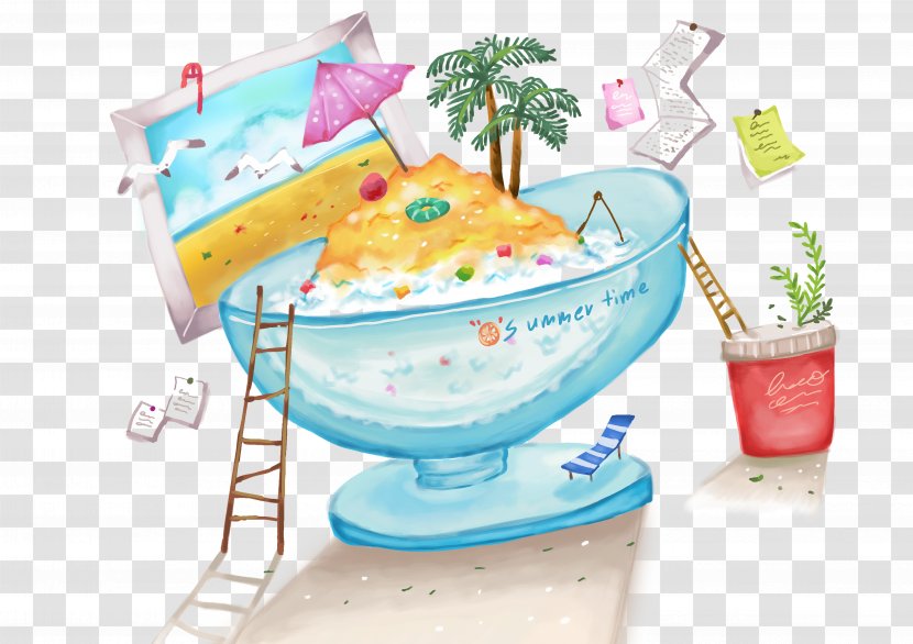 Ice Cream Cartoon Illustration - Tableware - Summer Cool Transparent PNG