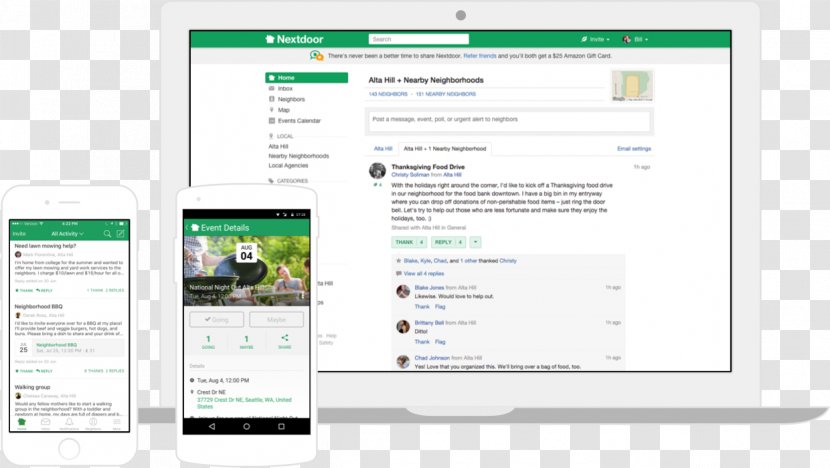 Nextdoor Neighbourhood Social Networking Service Business - Multimedia Transparent PNG