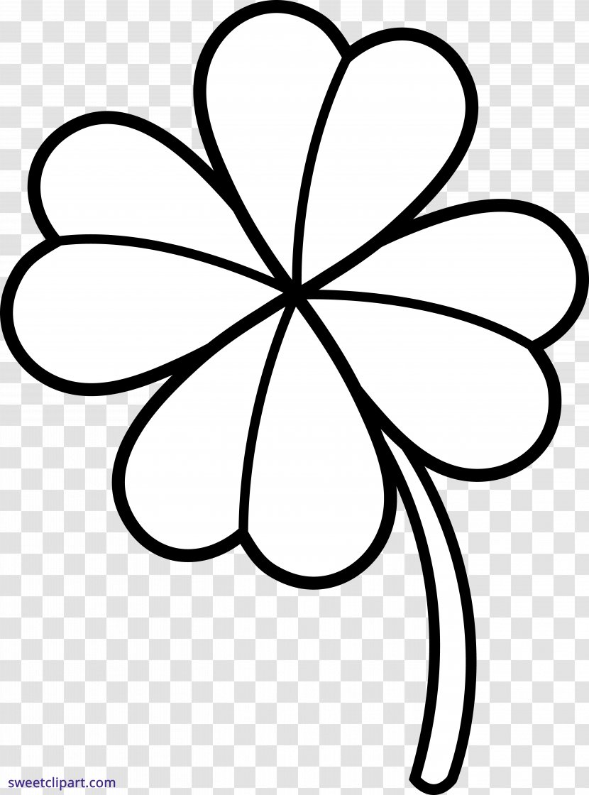 Four-leaf Clover Coloring Book Shamrock Luck - Leaf Transparent PNG