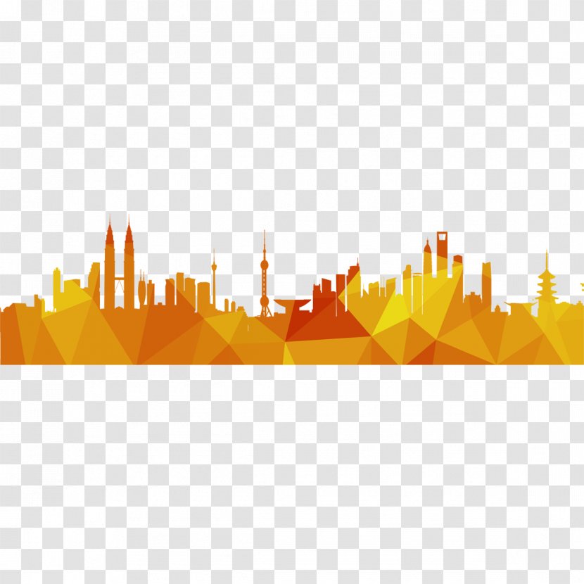 Silhouette - Triangle - Golden City Transparent PNG