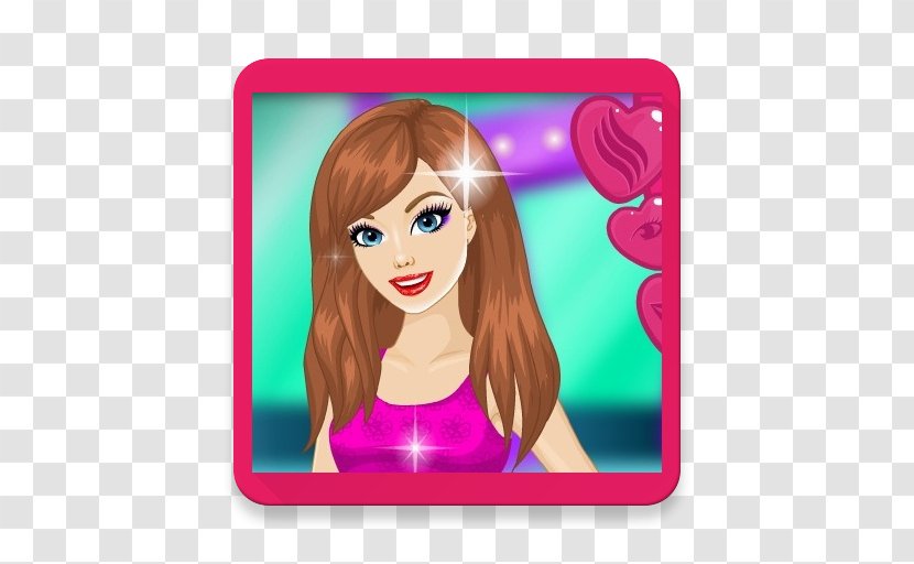 Barbie Online Game Brown Hair Coloring - Heart Transparent PNG