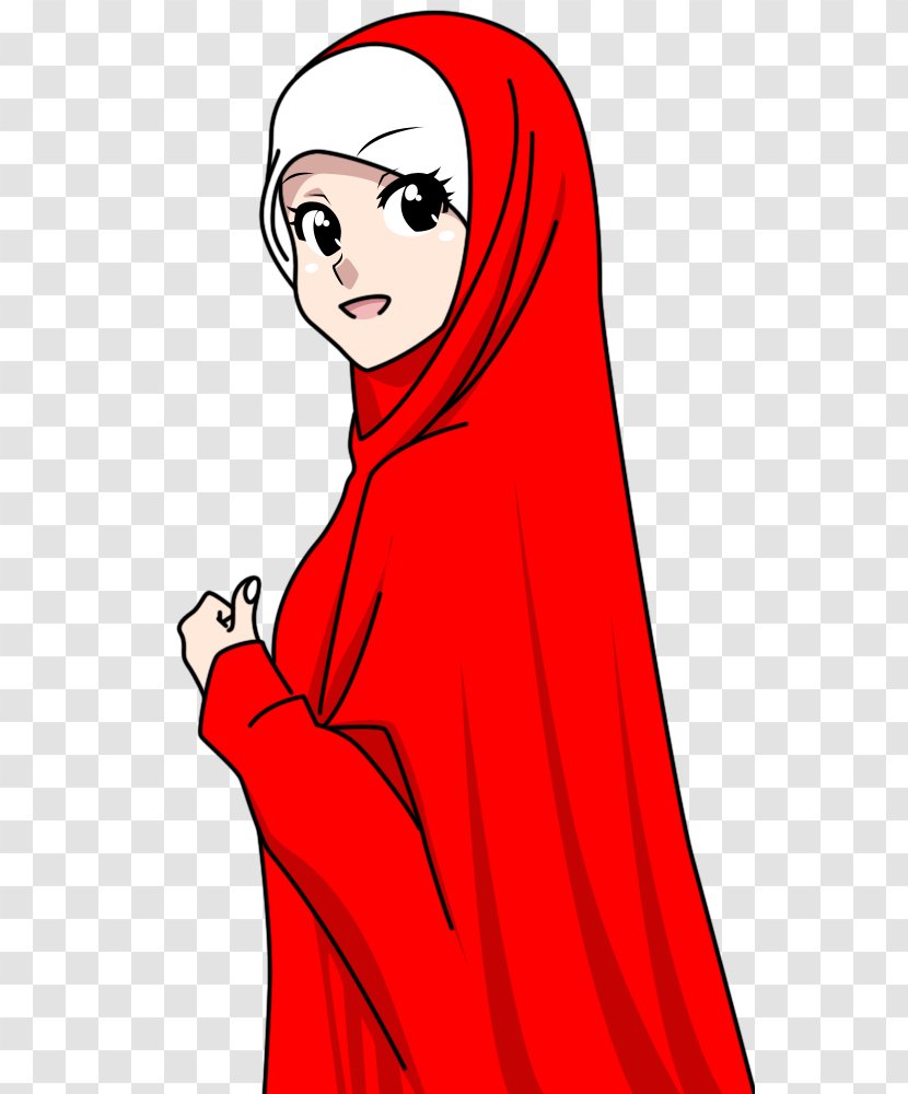 Muslim Islamic Art Drawing Hijab - Cartoon - Women Wearing Transparent PNG