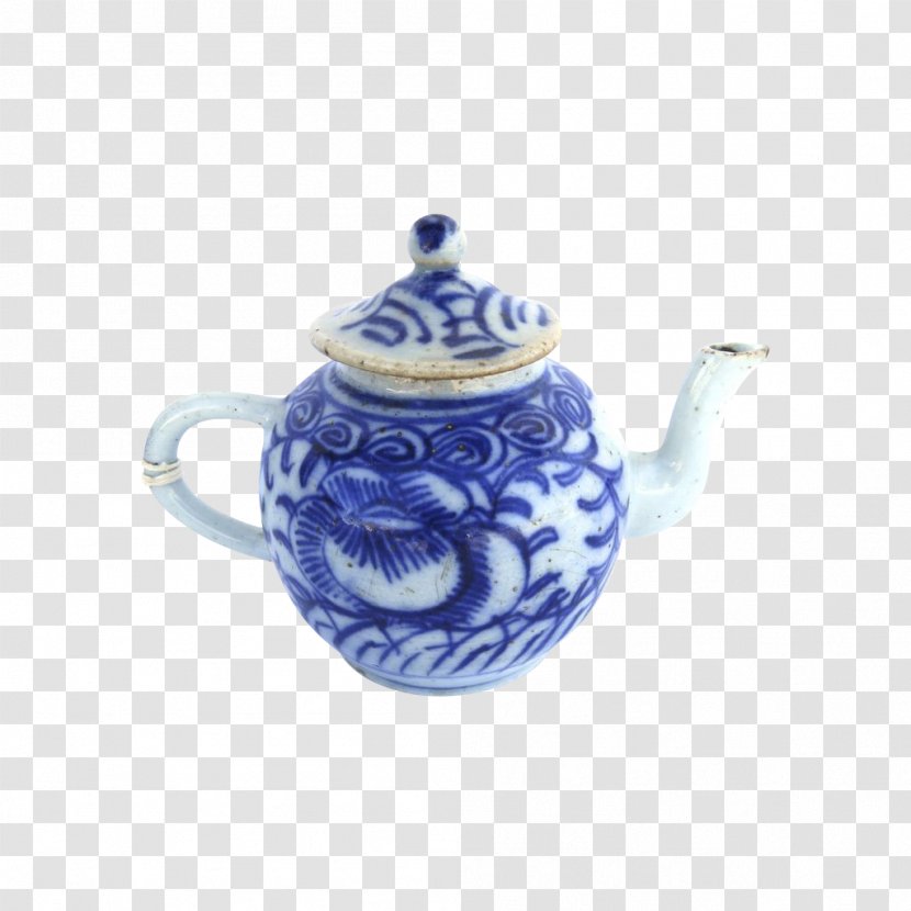 Blue And White Pottery Teapot Porcelain Chinese Ceramics - Handpainted Transparent PNG