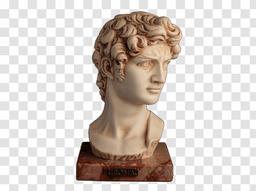 David Bust Michelangelo Statue Marble - Ivory - Sculpture Transparent PNG