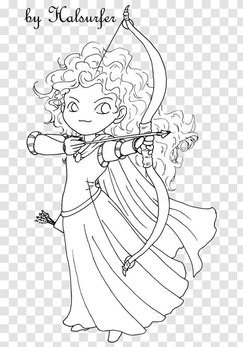 Merida Belle Drawing Ariel Line Art - Flower Transparent PNG