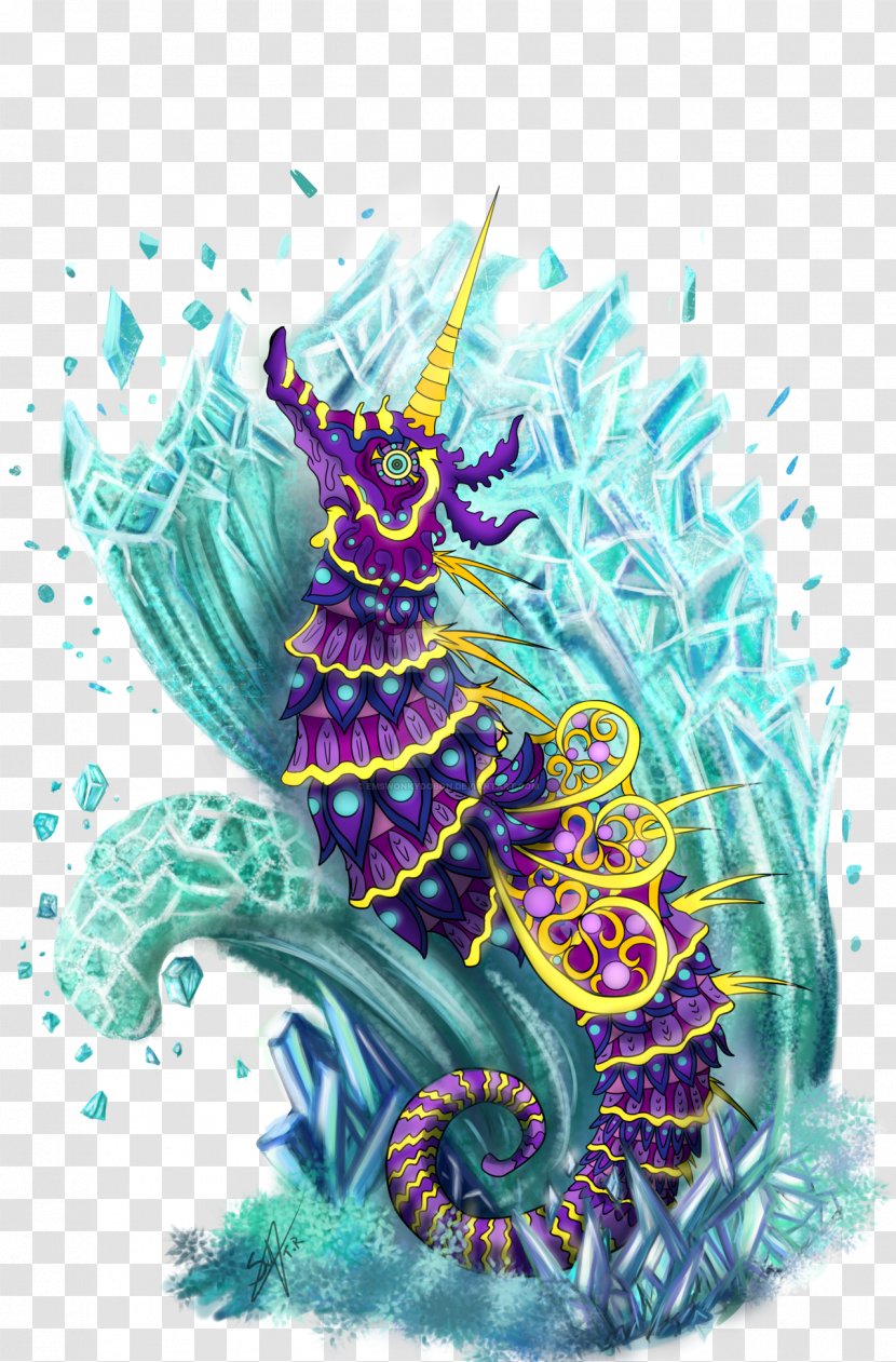 Seahorse Art - Flower - Caballito De Mar Transparent PNG