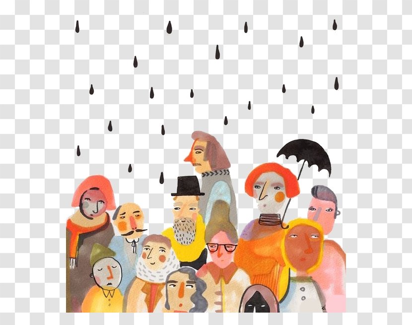 Book Illustration Drawing Art Graphic Design - Cartoon - Rainy Weather Transparent PNG