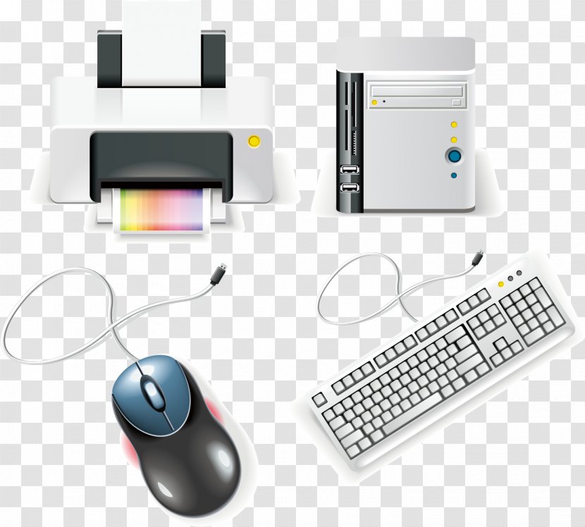 Computer Mouse Case Keyboard Icon - Electronic Device - Printer Vector Elements Transparent PNG