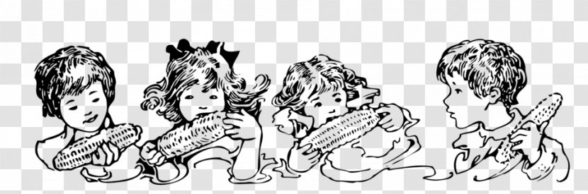 Corn On The Cob Candy Popcorn Siu Yeh Eating - Cartoon Transparent PNG