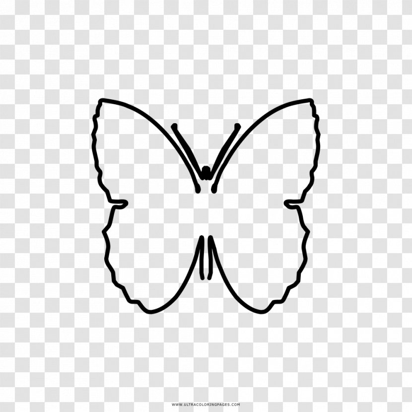 Brush-footed Butterflies Butterfly Drawing Coloring Book Black And White - Heart Transparent PNG